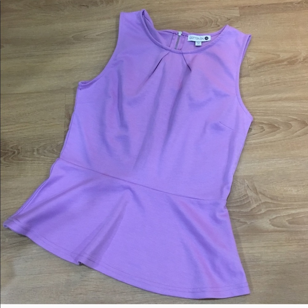 💜Lavender Peplum Tank Top